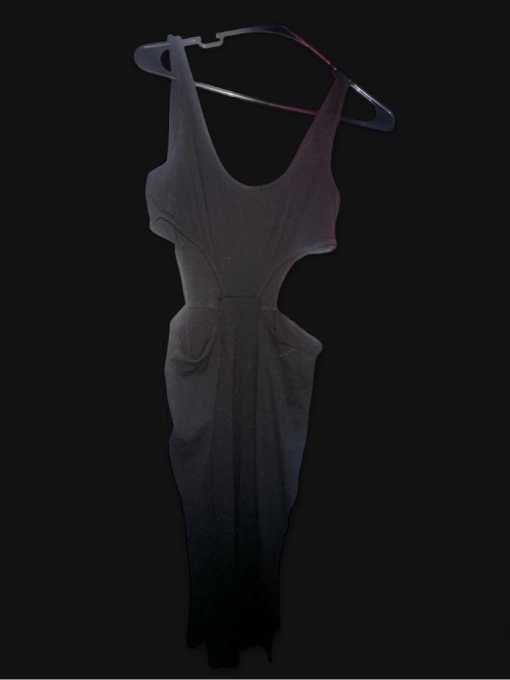 Better Be Black Backless Cutout Maxi Dress